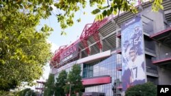 Nissan Stadium, home of the Tennessee Titans, is shown Sept. 29, 2020, in Nashville, Tenn. 