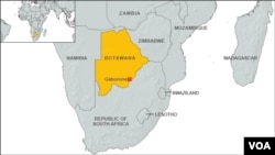 Map of Botswana, Africa.