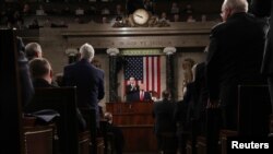 El presidente de EE.UU., Donald Trump, pronuncia su discurso sobre el Estado de la Nación en el Congreso, el 4 de febrero de 2020.