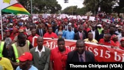 FILE: MDC-T leader Morgan Tsvangirai leading a march recently in Harare.