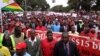 FILE: MDC-T leader Morgan Tsvangirai leading a march recently in Harare.