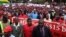 MDC-T leader Morgan Tsvangirai leading the march in Harare.