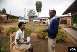 Students at a public high school in Kigali, Rwanda participate in mock job interviews as part of a soft skills and work readiness classroom program. (Photo: Chika Oduah for VOA)