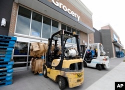 A Walmart in Mt. Pleasant, South Carolina is and barricaded, after Gov. Henry McMaster ordered a mandatory evacuation due to Hurricane Florence, Sept. 11, 2018.