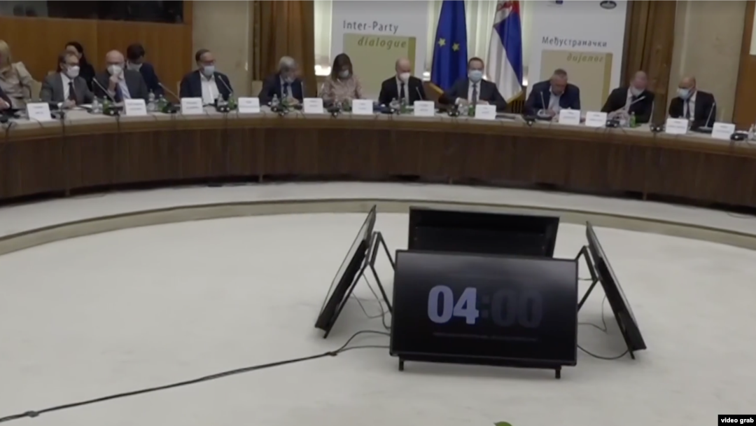 Razgovori vlasti i opozicije uz poslanike EP u Palati Srbija u Beogradu, 19. septembra 2021.