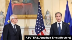  Госсекретарь Блинкен и Верховный представитель ЕС по иностранным делам Боррель в Вашингтоне. Архивное фото. 4 октября 2021