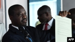 Guillaume Soro lors du lancement d'un nouveau mouvement appelé `` Comité politique '', le 15 février 2019 à Abidjan. (Photo par ISSOUF SANOGO / AFP)