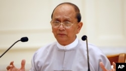 Le président birman Thein Sein au palais présidentiel, à Naypyitaw