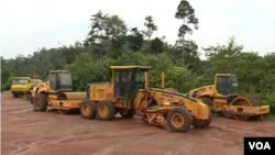 FILE - Abandoned road construction equipment in Matomb, Cameroon, Nov. 4, 2016. (M. Kindzeka/VOA)