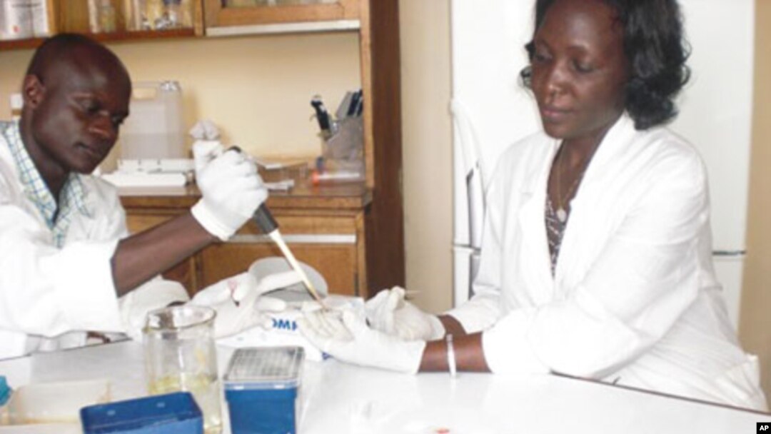 Preparation of blood smears to be examined for sleeping sickness parasites