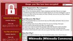 Virus WannaCry mengunci komputer di seluruh dunia (sumber: Wikimedia Commons)