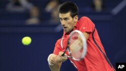 Novak Đoković tokom današnjeg polufinalnog meča u Šangaju