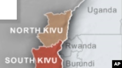 Les deux Kivu en RDC, frontaliers à l'Ouganda, au Rwanda et au Burundi 