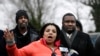 Tyesha Miller, a neighbor of Jerame Reid, speaks during a news conference after police dashboard camera footage was released from the Dec. 30, 2014 fatal shooting of Reid during a routine traffic stop, in Bridgeton, N.J., Jan. 21, 2015.