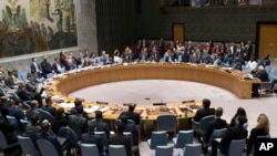 팔레스타인 결의안을 논의하는 유엔 안보리 회의