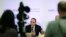 FIFA presidential candidate Prince Ali Al Hussein of Jordan speaks at the Press Club in Geneva, Switzerland, Feb. 11, 2016. 
