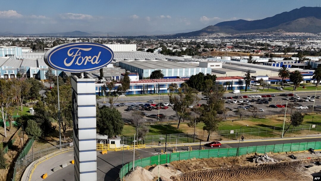 FILE - An aerial view shows a Ford automobile factory in Cuautitlan Izcalli, Mexico state, Mexico, Jan. 30, 2025.