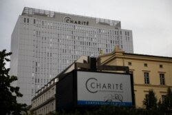 A view of the central building of the Charite hospital, where Russian opposition leader Alexei Navalny is being treated, in Berlin, Germany, Sept. 2, 2020.