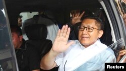 FILE - Anas Urbaningrum, mantan Ketua Umum Partai Demokrat resmi bebas bersyarat dari Lapas Sukamiskin, Bandung, 11 April 2023, setalah ditahan KPK dalam kasus korupsi Hambalang (foto: dok). 