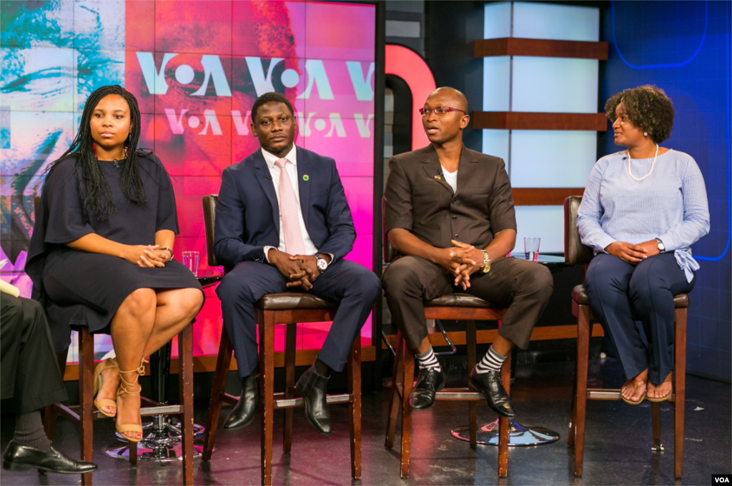 Panelists Nomfundo Mkhize, M'Bemba Koita, Clifford Akonteh and Louisa Nakanuku-Diggs.