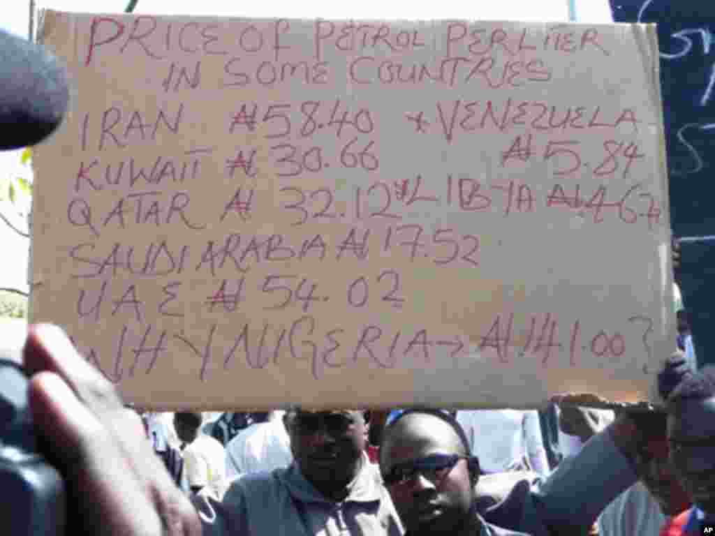 Zanga zangar kin jinin janye rangwamin man fetir a birnin Kano.