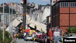 이탈리아 서북부 제노바에서 14일 발생한 다리 붕괴 사고로 40여 명이 사망했다. 