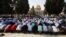 Palestinians pray inside the al-Aqsa Mosque compound in Jerusalem's Old City, July 27, 2017. Anticipated unrest there Friday did not materialize.