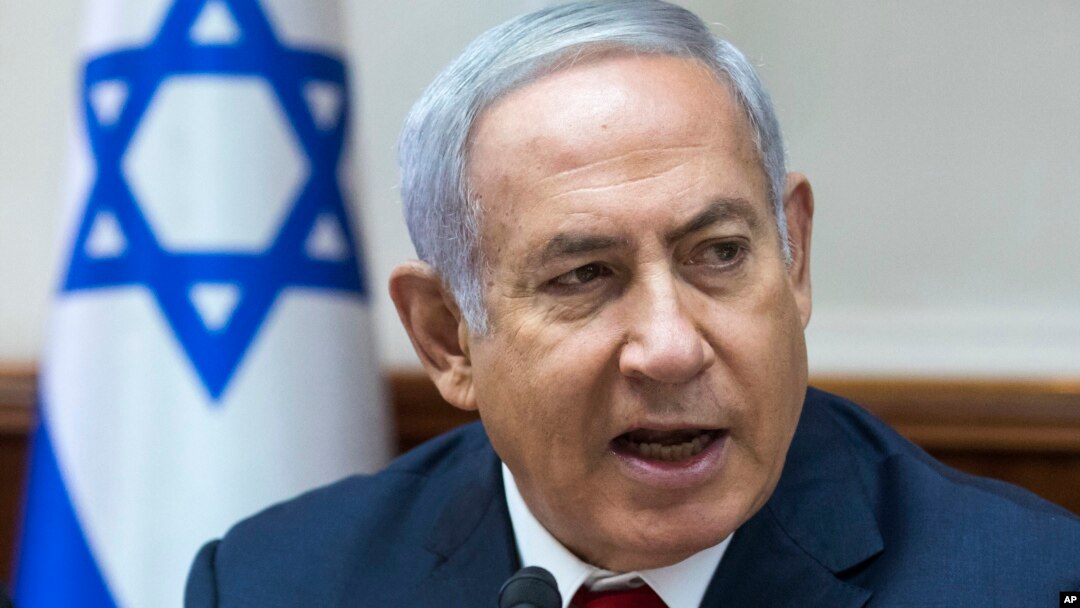 PM Israel Benjamin Netanyahu di kantornya di Yerusalem.