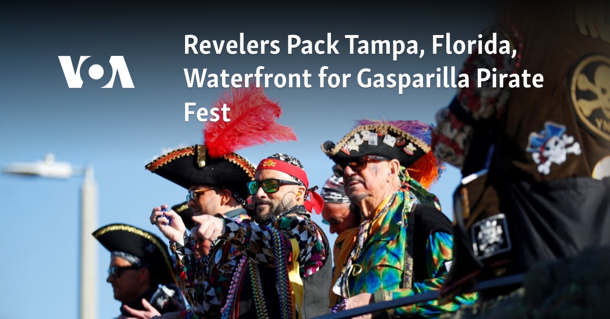 Revelers Pack Tampa, Florida, Waterfront for Gasparilla Pirate Fest
