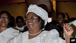 Malawian Vice President Joyce Banda attends a protest against abuse of women, in Blantyre, January 20, 2012.