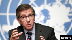 U-N secretary-general to Libya envoy Bernardino Leon talked to reporters after January 14 negotiation between some of the militias and officials of the divided country.