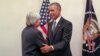 Syrian refugee Refaai Hamo shakes hands with President Barack Obama on Jan. 12, 2016, at the State of the Union speech. (Courtesy of Brandon Stanton, Humans of New York)