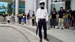 香港大学的医学生组成人链继续抗争，要求港府回应包括成立独立调查委员会的四项诉求。（2019年9月5日）