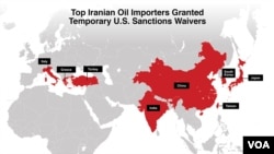 Top Iranian tomp importers granted temporary US sanctions waivers.