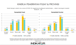 Kinerja pemerintah pusat dan provinsi sesuai dengan survei Indikator Politik Indonesia. (Foto: Courtesy)