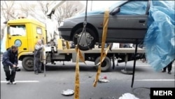 خودروی احمدی روشن، دانشمند هسته ای ایران پس از انفجار