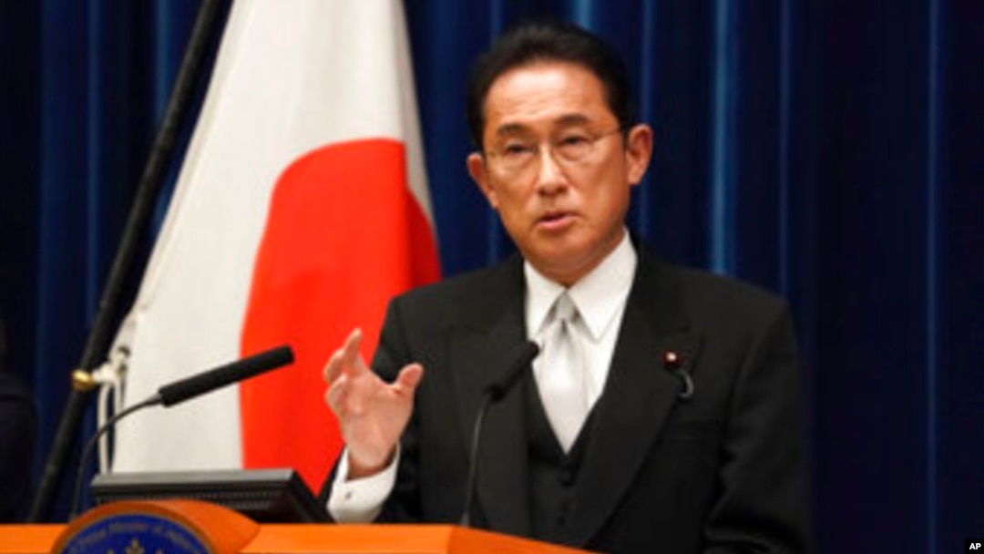 日本首相岸田文雄今日在東京舉行記者會。