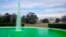 The water in the fountain on the South Lawn of the White House in Washington, is dyed green for St. Patrick's Day, March 17, 2015.