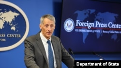 조나단 프리츠 미 국무부 동아시아·태평양 담당 선임 부차관보가 2026년 1월 12일 뉴욕 외신기자센터에서 열린 브리핑에서 발언하고 있다. -미국 국무부 제공-