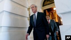 Special counsel Robert Mueller, in charge of investigating Russian interference in the 2016 U.S. presidential election and possible collusion between Moscow and the Trump campaign, departs Capitol Hill, in Washington, June 21, 2017, following a closed-door meeting. 