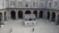 The house of U.S. civil rights campaigner Rosa Parks, rebuilt by artist Ryan Mendoza, is on display in the courtyard of an 18th century Royal Palace, in Naples, Italy, Tuesday, Sept. 15, 2020. (AP Photo/Gregorio Borgia)