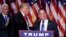 Tổng thống đắc cử Donald Trump, trái, và Chủ tịch Ủy ban Quốc gia đảng Cộng hòa Reince Priebus trong cuộc mít tinh đêm bầu cử ở New York, 9/11/2016.