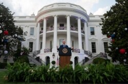 El presidente de los Estados Unidos, Joe Biden, habla durante las celebraciones del Día de la Independencia en el Jardín Sur de la Casa Blanca en Washington, DC, 4 de julio de 2021. (Foto de ANDREW CABALLERO-REYNOLDS / AFP)