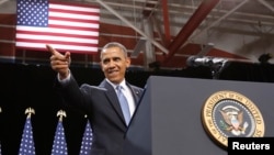 El presidente en la escuela secundaria Del Sol en Las Vegas.