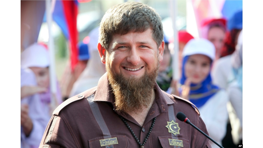 FILE - Chechnya's regional leader Ramzan Kadyrov smiles while visiting the Chechen State University in Chechnya's provincial capital Grozny, Russia, Thursday, Aug. 11, 2016.