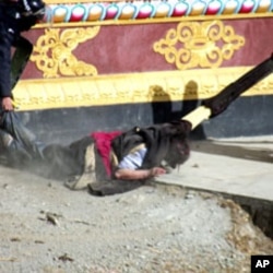 This photograph was provided by the activist group Students For a Free Tibet and cannot be independently verified, January 24, 2012.