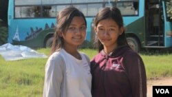 Pov Theary, 14, and Chan Riza, 13, used to study at Cambodia's public schools. A few years ago, they registered to become students at Seametrey Children's Village, where they enjoy learning English as the second language. (Rithy Odom/VOA Khmer)