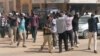 Sudanese protesters take part in an anti-government demonstration in Khartoum, Feb. 7, 2019. 