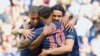 Kylian Mbappé, Edinson Cavani et Neymar lors du match remporté 3-1 contre Angers, en France, le 25 août 2018. (Twitter/PSG)