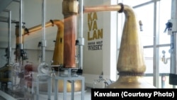 A view of whisky stills inside the Kavalan distillery in Taiwan.
